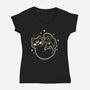 Cute Magical Black Cat D20-Womens-V-Neck-Tee-xMorfina