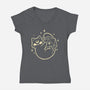 Cute Magical Black Cat D20-Womens-V-Neck-Tee-xMorfina