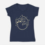 Cute Magical Black Cat D20-Womens-V-Neck-Tee-xMorfina