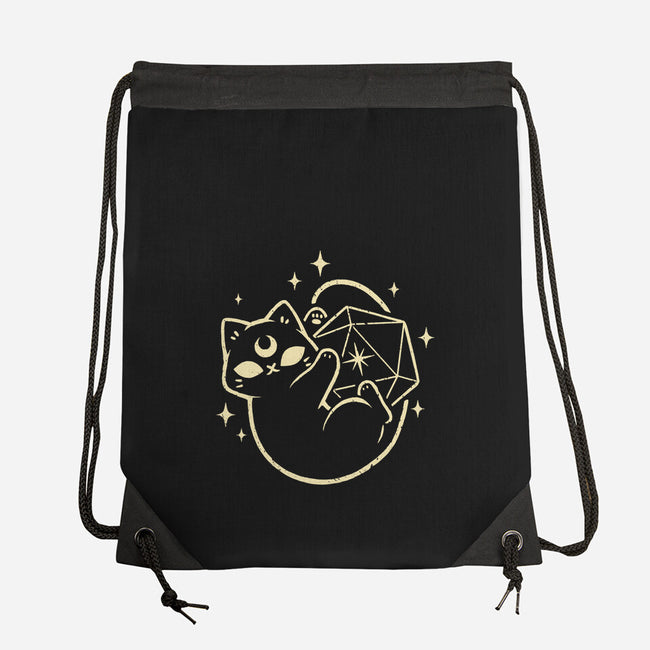 Cute Magical Black Cat D20-None-Drawstring-Bag-xMorfina