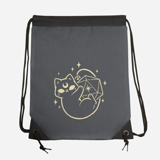 Cute Magical Black Cat D20-None-Drawstring-Bag-xMorfina