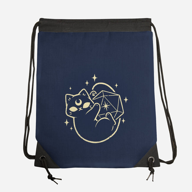 Cute Magical Black Cat D20-None-Drawstring-Bag-xMorfina
