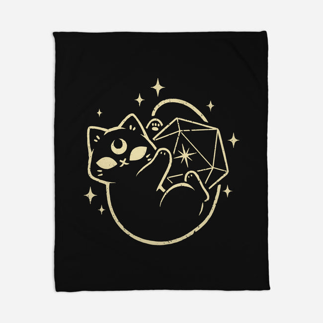 Cute Magical Black Cat D20-None-Fleece-Blanket-xMorfina