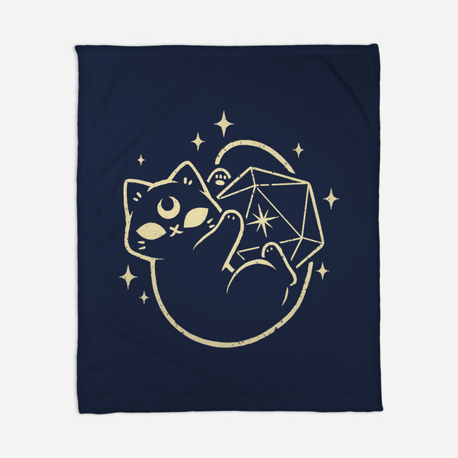 Cute Magical Black Cat D20-None-Fleece-Blanket-xMorfina