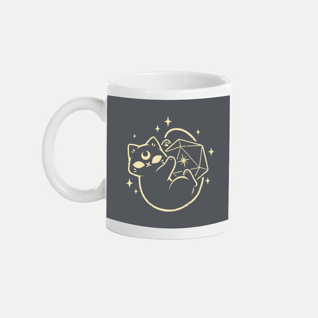 Cute Magical Black Cat D20-None-Mug-Drinkware-xMorfina