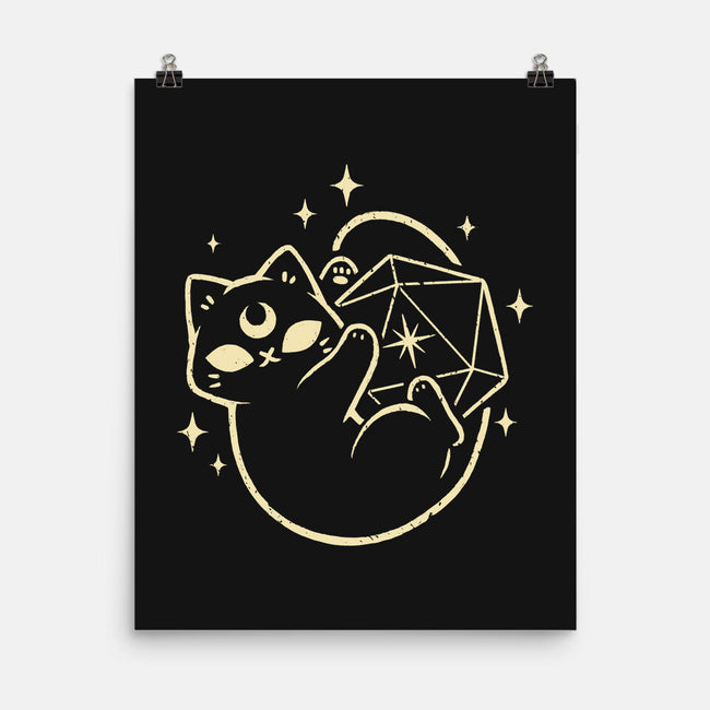 Cute Magical Black Cat D20-None-Matte-Poster-xMorfina