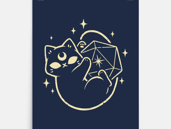 Cute Magical Black Cat D20