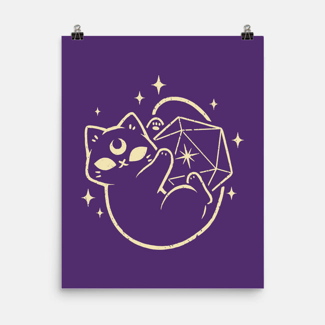 Cute Magical Black Cat D20-None-Matte-Poster-xMorfina