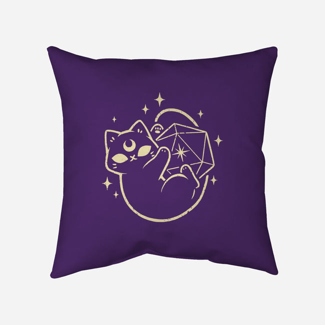Cute Magical Black Cat D20-None-Removable Cover w Insert-Throw Pillow-xMorfina