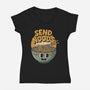 Send Noods Retro-Womens-V-Neck-Tee-RoboMega