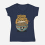 Send Noods Retro-Womens-V-Neck-Tee-RoboMega