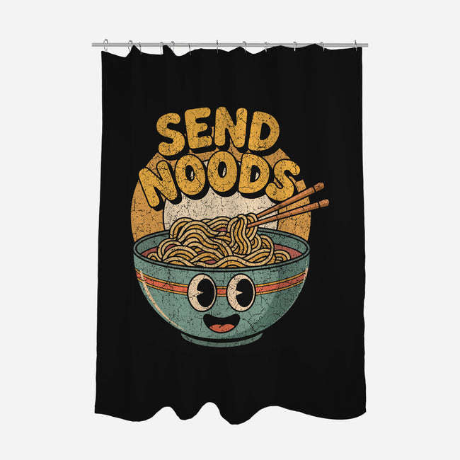 Send Noods Retro-None-Polyester-Shower Curtain-RoboMega