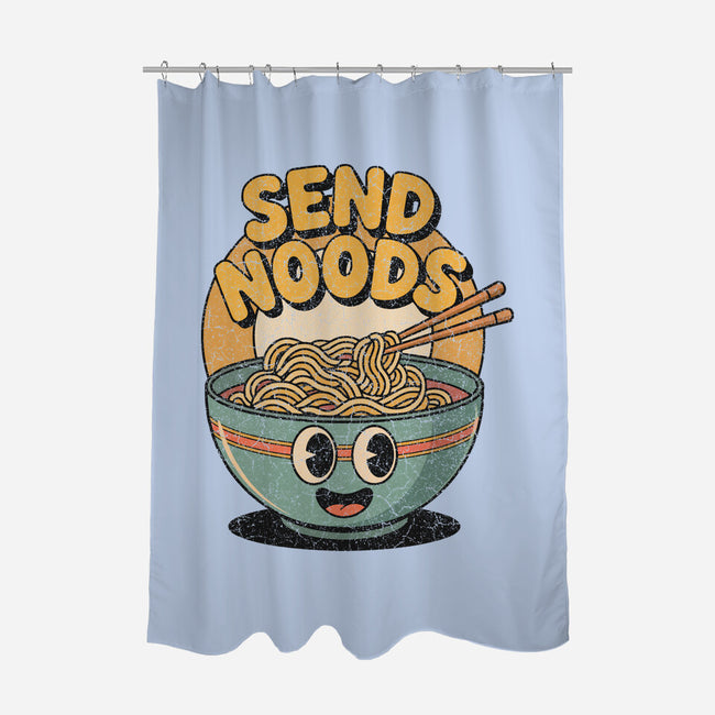 Send Noods Retro-None-Polyester-Shower Curtain-RoboMega
