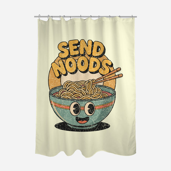 Send Noods Retro-None-Polyester-Shower Curtain-RoboMega
