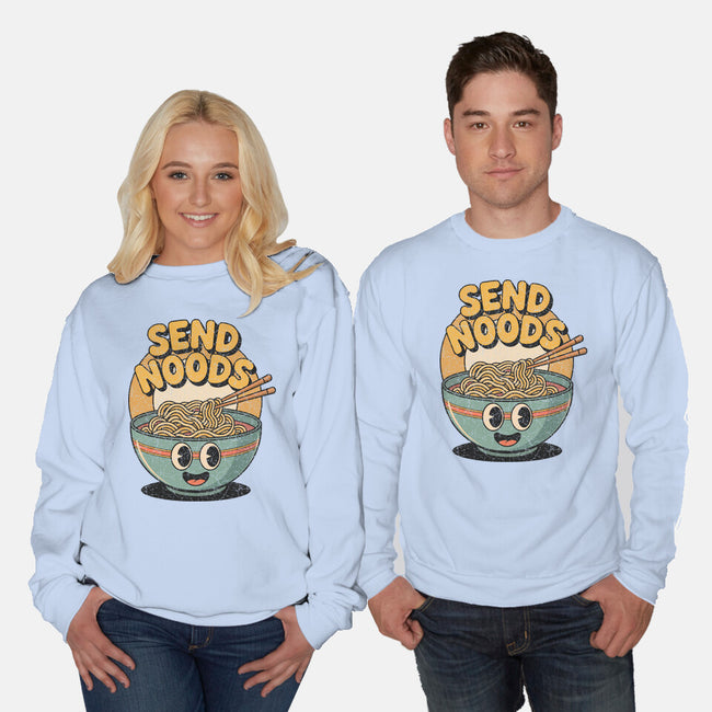 Send Noods Retro-Unisex-Crew Neck-Sweatshirt-RoboMega