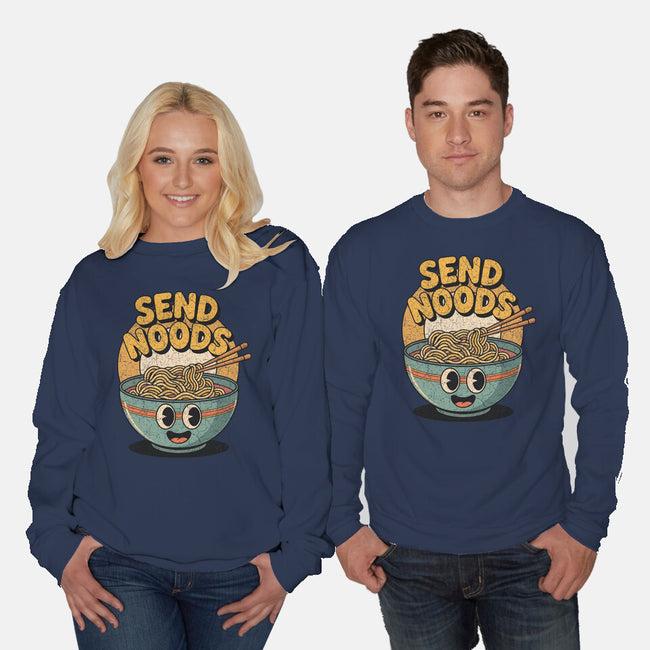 Send Noods Retro-Unisex-Crew Neck-Sweatshirt-RoboMega