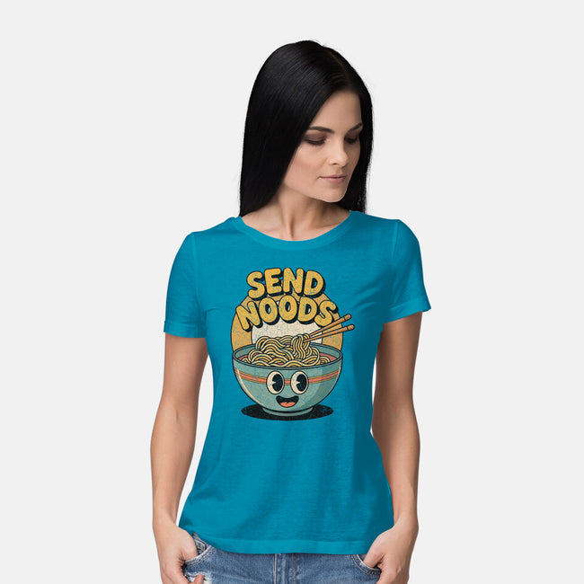 Send Noods Retro-Womens-Basic-Tee-RoboMega