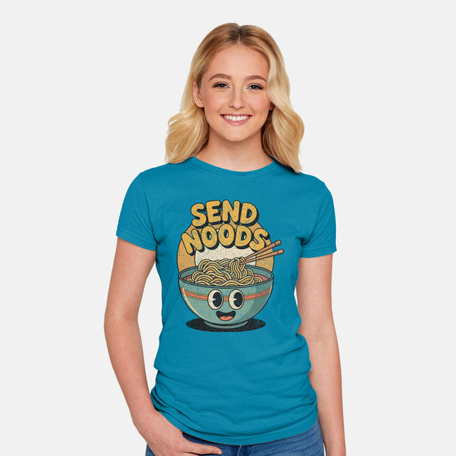 Send Noods Retro-Womens-Fitted-Tee-RoboMega