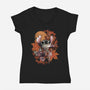 Alien To The Autumn Moonlight-Womens-V-Neck-Tee-fanfabio