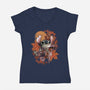 Alien To The Autumn Moonlight-Womens-V-Neck-Tee-fanfabio