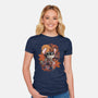 Alien To The Autumn Moonlight-Womens-Fitted-Tee-fanfabio