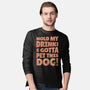 Hold My Drink I Gotta Pet This Dog-Mens-Long Sleeved-Tee-koalastudio