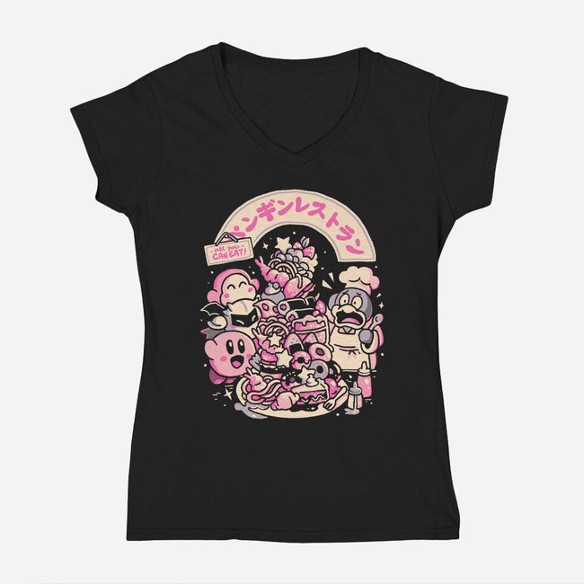 All You Can Eat-Womens-V-Neck-Tee-Arigatees