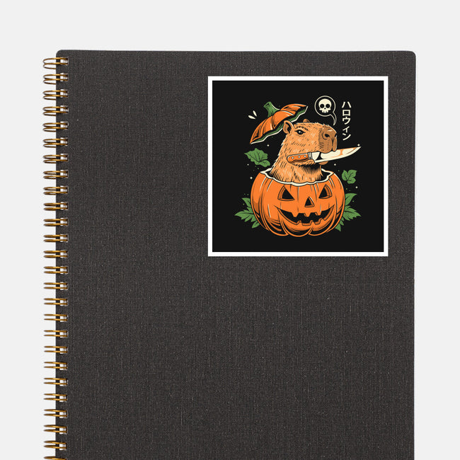 Pumpkin Capybara Slayer-None-Glossy-Sticker-Eoli Studio