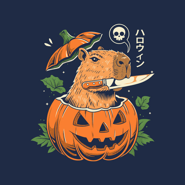 Pumpkin Capybara Slayer-None-Drawstring-Bag-Eoli Studio