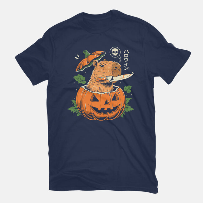 Pumpkin Capybara Slayer-Mens-Basic-Tee-Eoli Studio