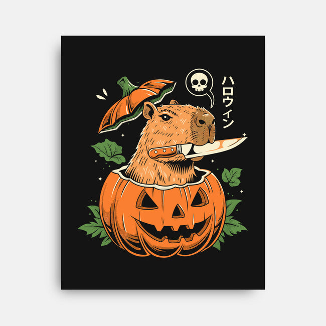 Pumpkin Capybara Slayer-None-Stretched-Canvas-Eoli Studio