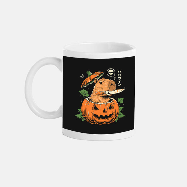 Pumpkin Capybara Slayer-None-Mug-Drinkware-Eoli Studio