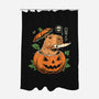 Pumpkin Capybara Slayer-None-Polyester-Shower Curtain-Eoli Studio