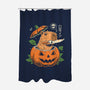 Pumpkin Capybara Slayer-None-Polyester-Shower Curtain-Eoli Studio