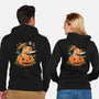 Pumpkin Capybara Slayer-Unisex-Zip-Up-Sweatshirt-Eoli Studio