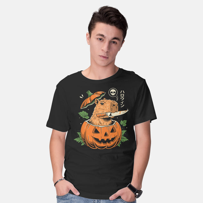 Pumpkin Capybara Slayer-Mens-Basic-Tee-Eoli Studio
