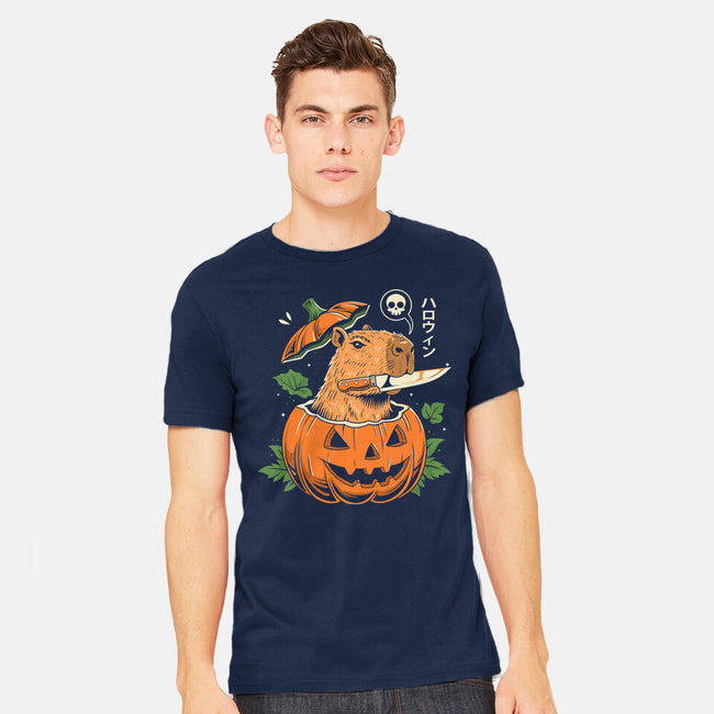 Pumpkin Capybara Slayer-Mens-Heavyweight-Tee-Eoli Studio