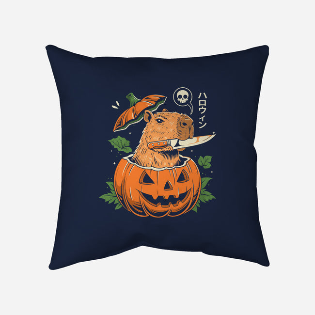 Pumpkin Capybara Slayer-None-Removable Cover w Insert-Throw Pillow-Eoli Studio