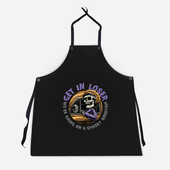 A Spooky Roadtrip-Unisex-Kitchen-Apron-glitchygorilla