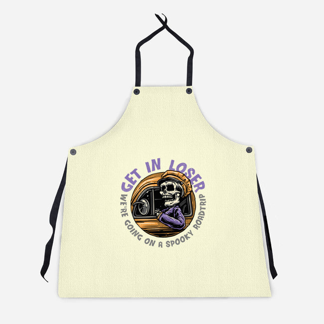 A Spooky Roadtrip-Unisex-Kitchen-Apron-glitchygorilla