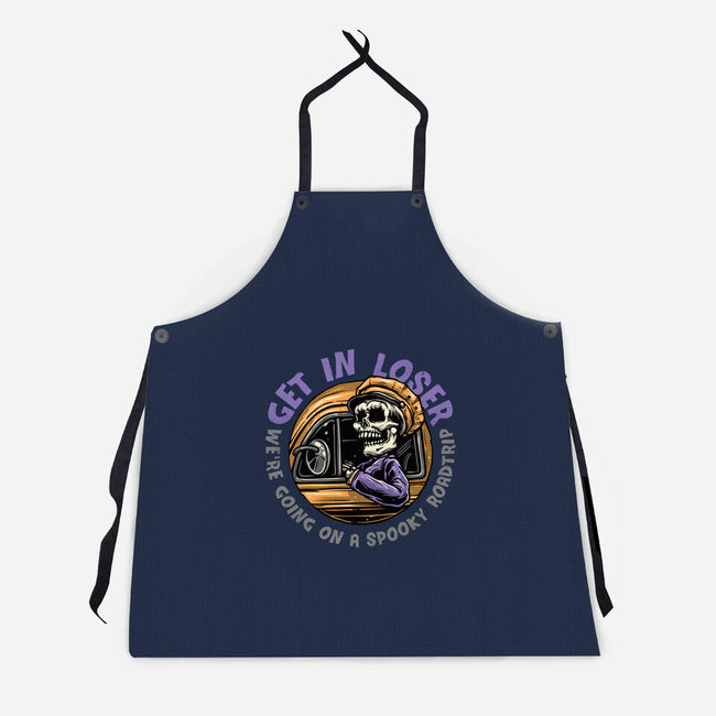 A Spooky Roadtrip-Unisex-Kitchen-Apron-glitchygorilla