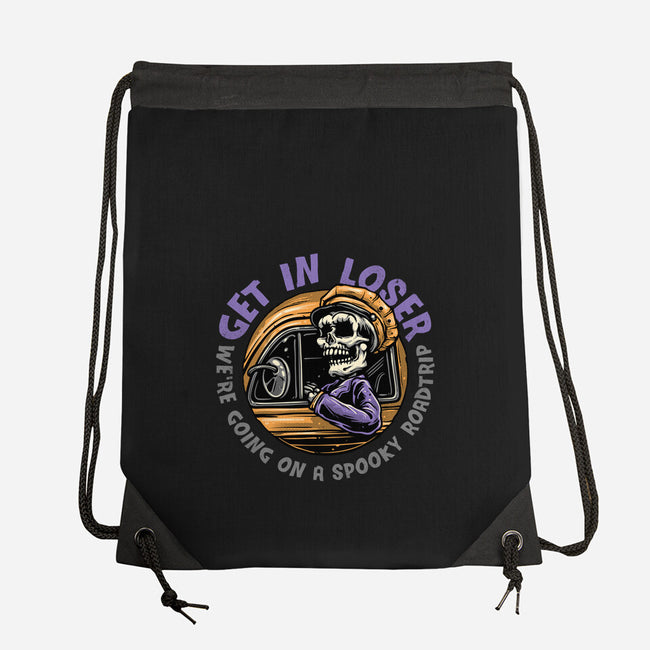 A Spooky Roadtrip-None-Drawstring-Bag-glitchygorilla