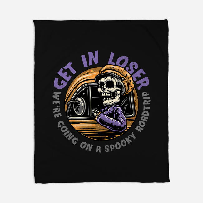 A Spooky Roadtrip-None-Fleece-Blanket-glitchygorilla