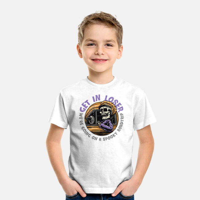 A Spooky Roadtrip-Youth-Basic-Tee-glitchygorilla