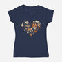 Cozy Autumn Heart-Womens-V-Neck-Tee-xMorfina