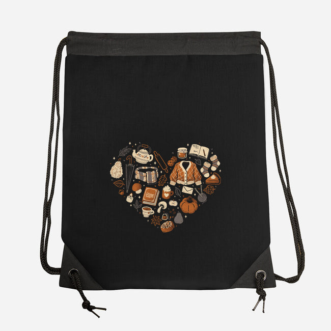 Cozy Autumn Heart-None-Drawstring-Bag-xMorfina