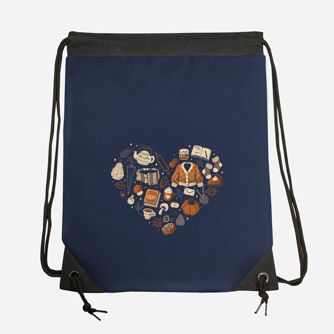 Cozy Autumn Heart-None-Drawstring-Bag-xMorfina