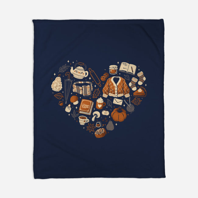 Cozy Autumn Heart-None-Fleece-Blanket-xMorfina