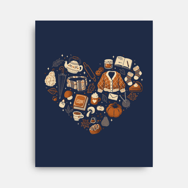 Cozy Autumn Heart-None-Stretched-Canvas-xMorfina