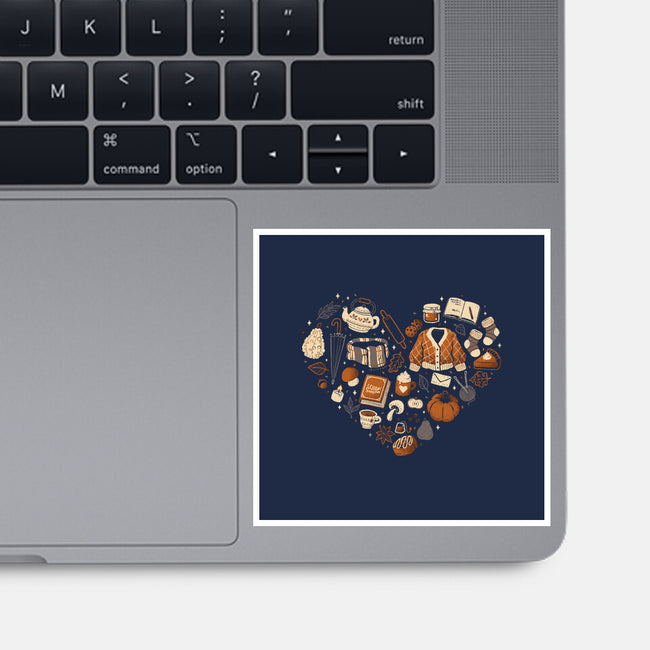 Cozy Autumn Heart-None-Glossy-Sticker-xMorfina
